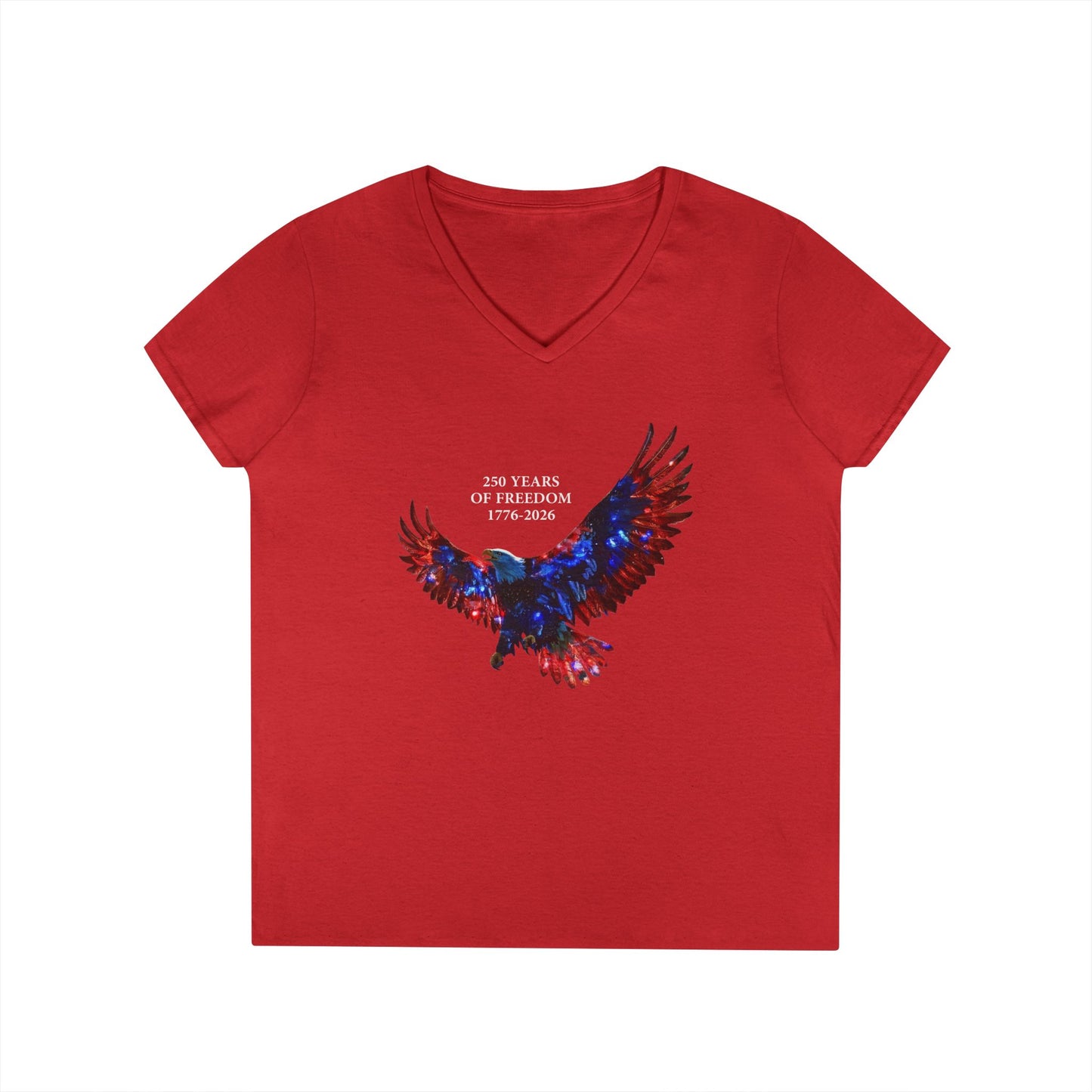 250 Years of Freedom 1776-2026 Independence Day USA Women's V-Neck Tee