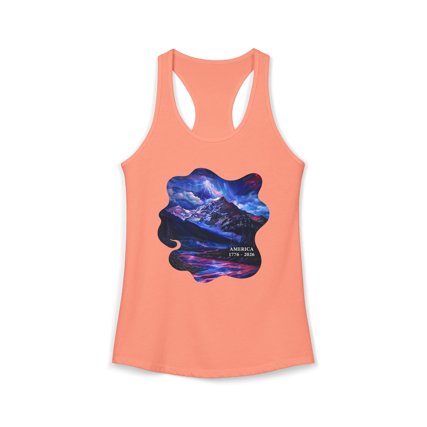 America 1776-2026 Independence Day USA Women's Ideal Racerback Tank