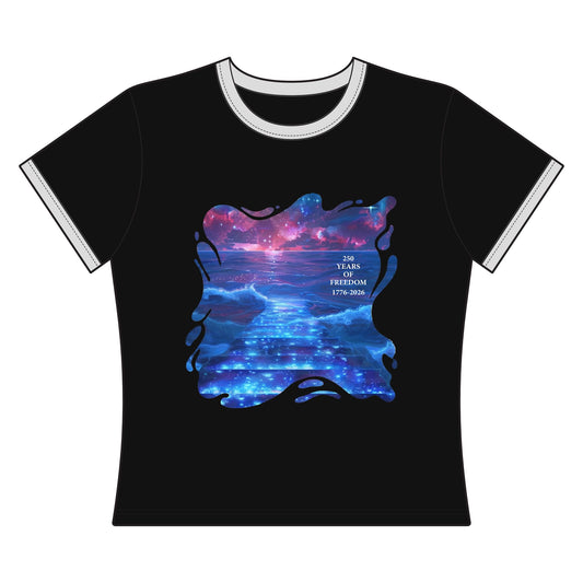 250 Years of Freedom 1776-2026 Independence Day USA Women's Ringer Tee