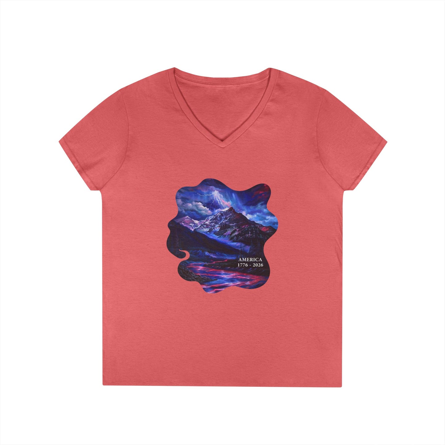 America 1776-2026 Independence Day USA Women's V-Neck Tee
