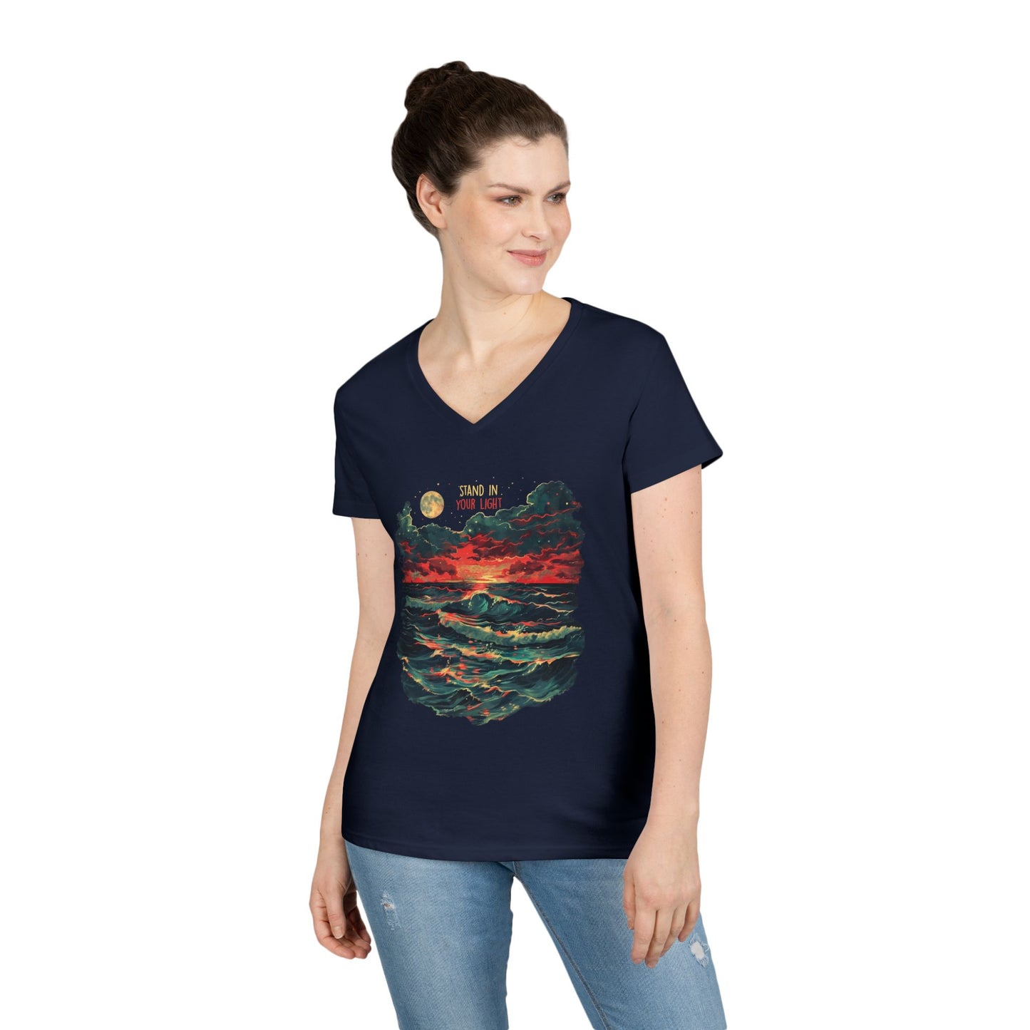 Stand In Your Light Women's V-Neck Tee