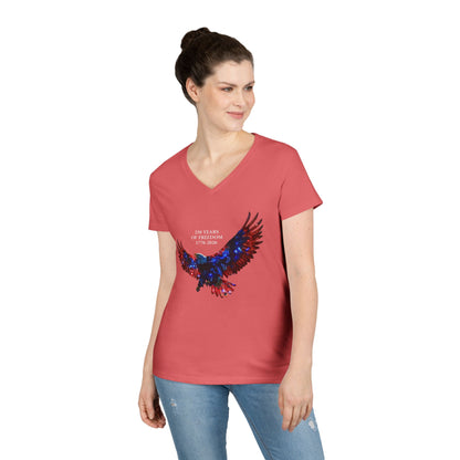250 Years of Freedom 1776-2026 Independence Day USA Women's V-Neck Tee