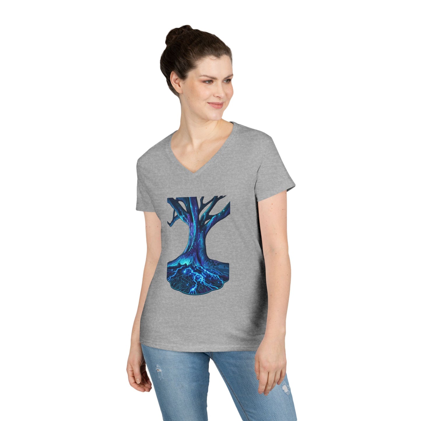 Light In The Tree Women's V-Neck Tee