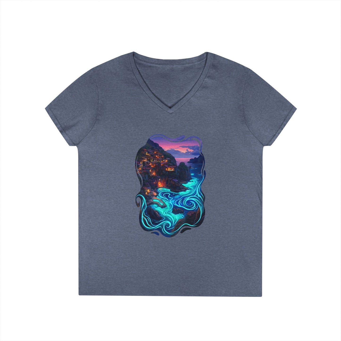 Light In The Sea Women's V-Neck Tee