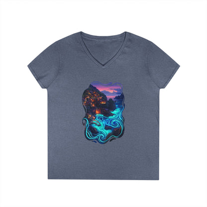 Light In The Sea Women's V-Neck Tee