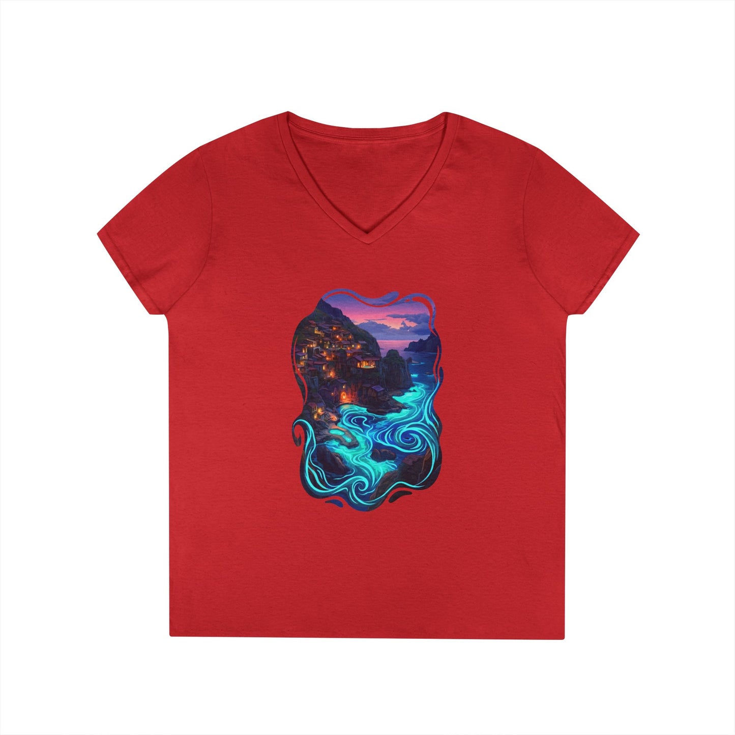 Light In The Sea Women's V-Neck Tee