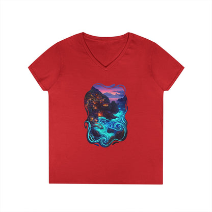 Light In The Sea Women's V-Neck Tee