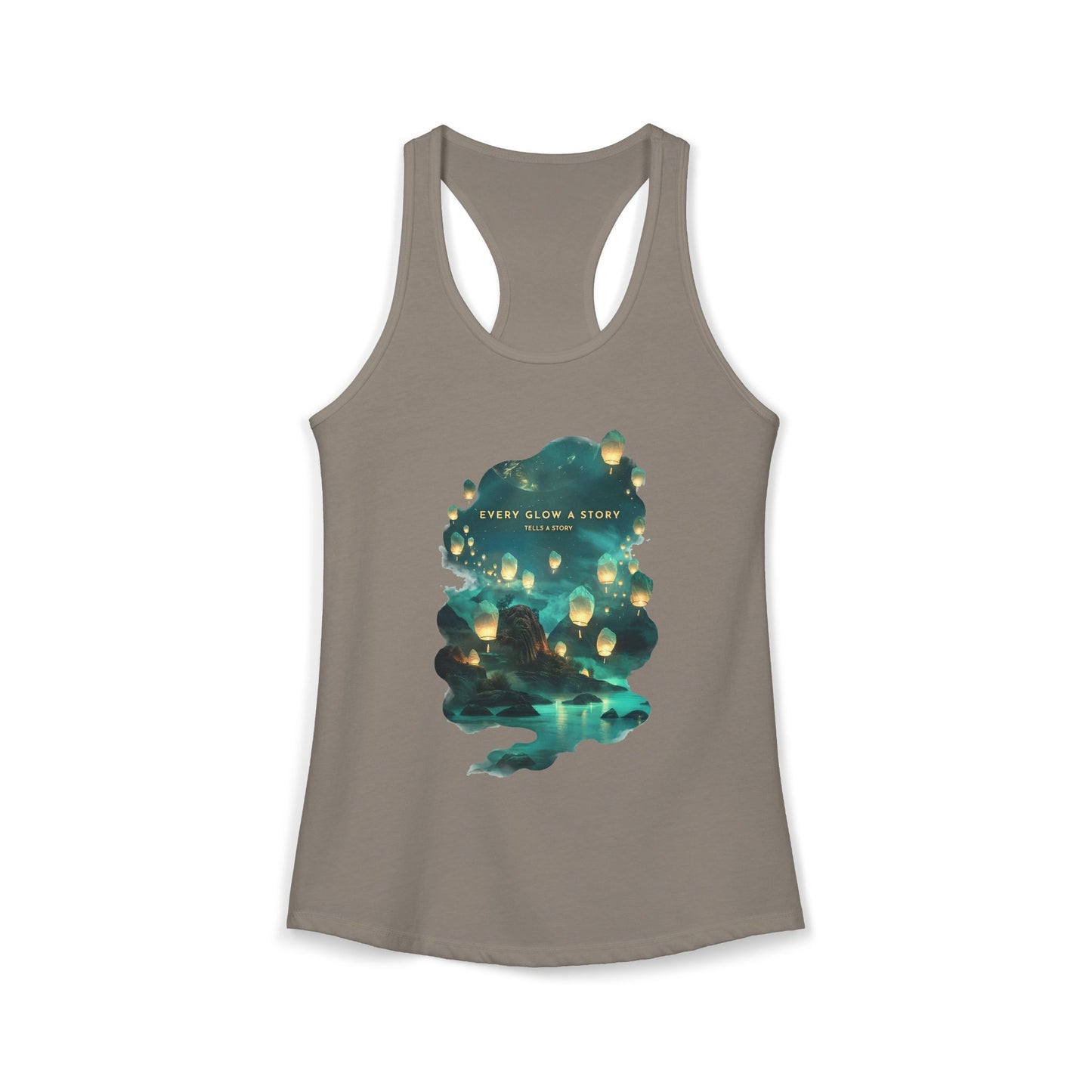 Every Glow a Story Tells a Story Women's Ideal Racerback Tank