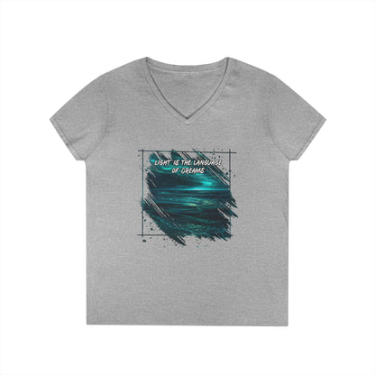 Light is The Language of Dreams Women's V-Neck Tee