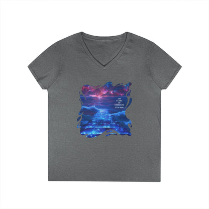 250 Years of Freedom 1776-2026 Independence Day USA Women's V-Neck Tee