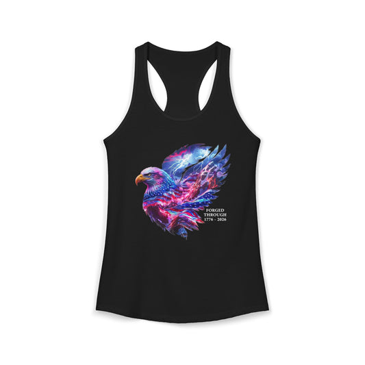 Forged Through 1776-2026 Independence Day USA Women's Ideal Racerback Tank