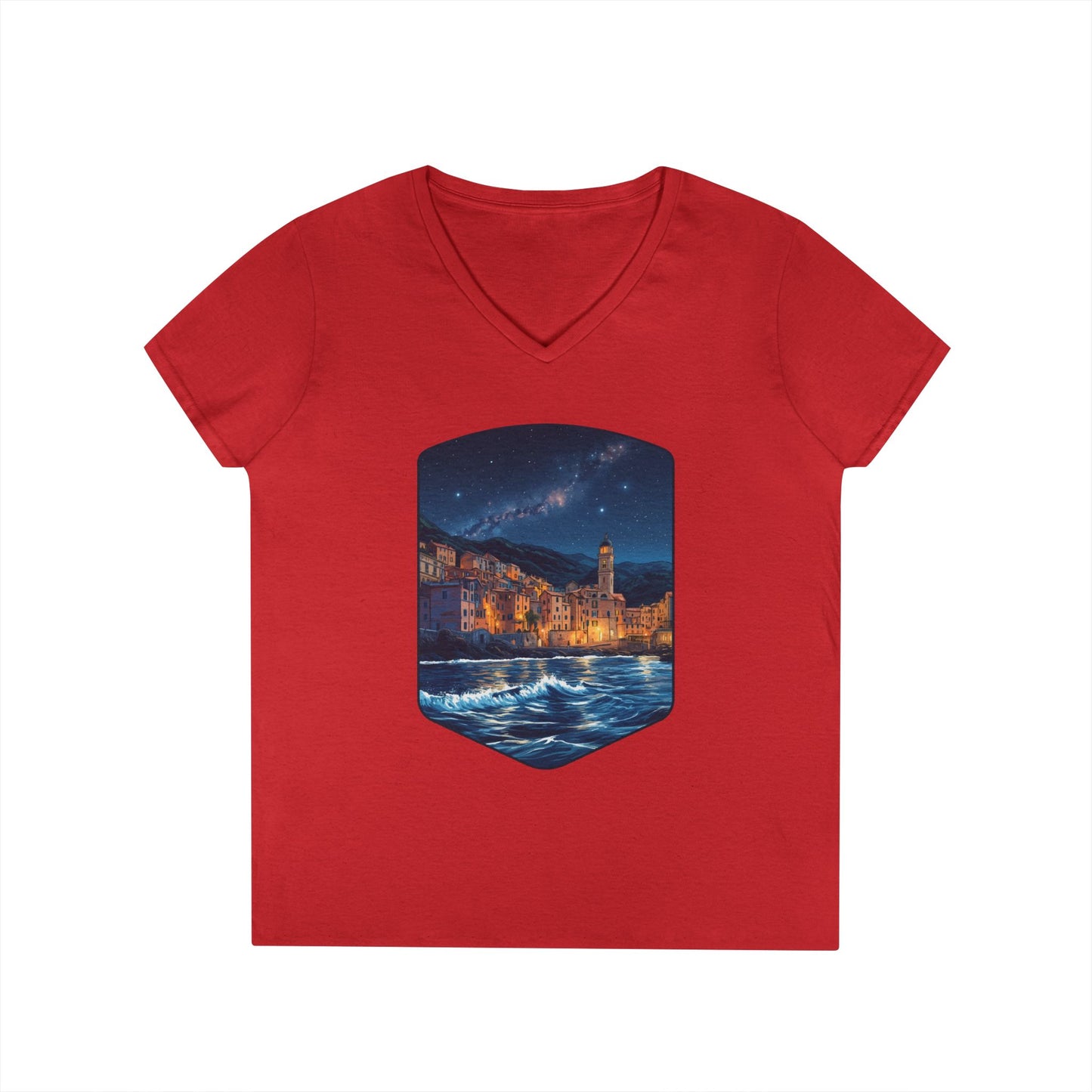 The Lightening City At The Coast Women's V-Neck Tee