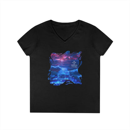 250 Years of Freedom 1776-2026 Independence Day USA Women's V-Neck Tee
