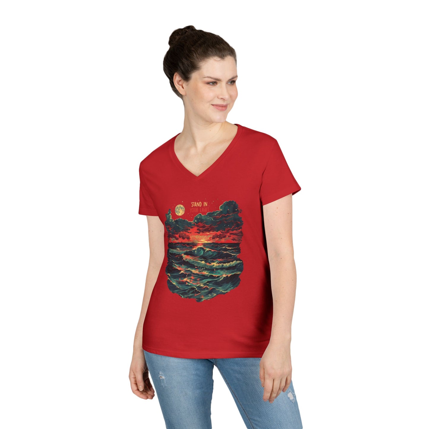 Stand In Your Light Women's V-Neck Tee