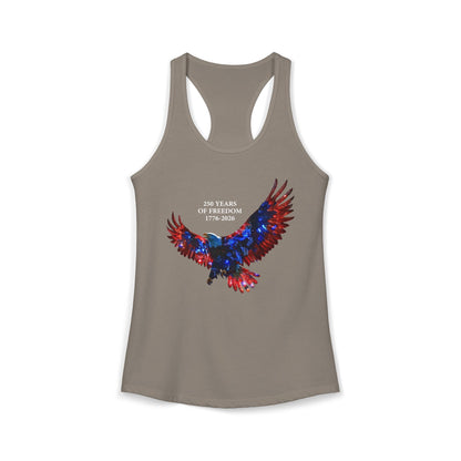 250 Years of Freeday 1776-2026 Independence Day USA Women's Ideal Racerback Tank