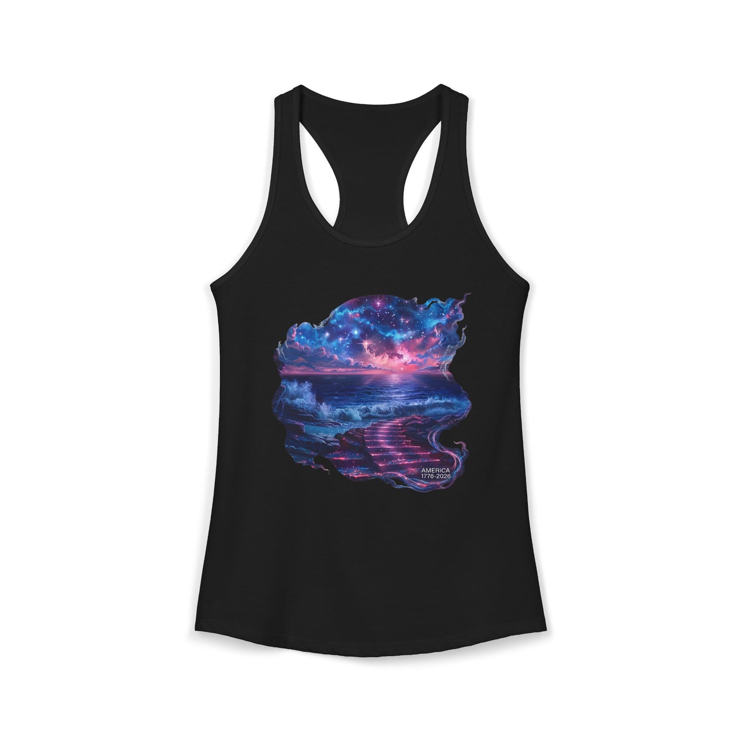 250 Years of Freedom 1776-2026 Independence Day USA Women's Ideal Racerback Tank