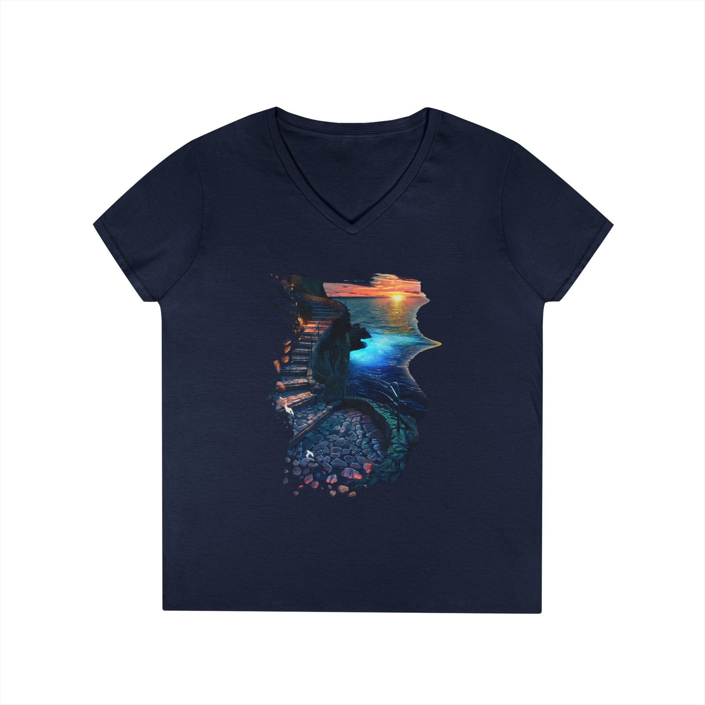 The Glowing Path Women's V-Neck Tee