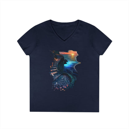 The Glowing Path Women's V-Neck Tee