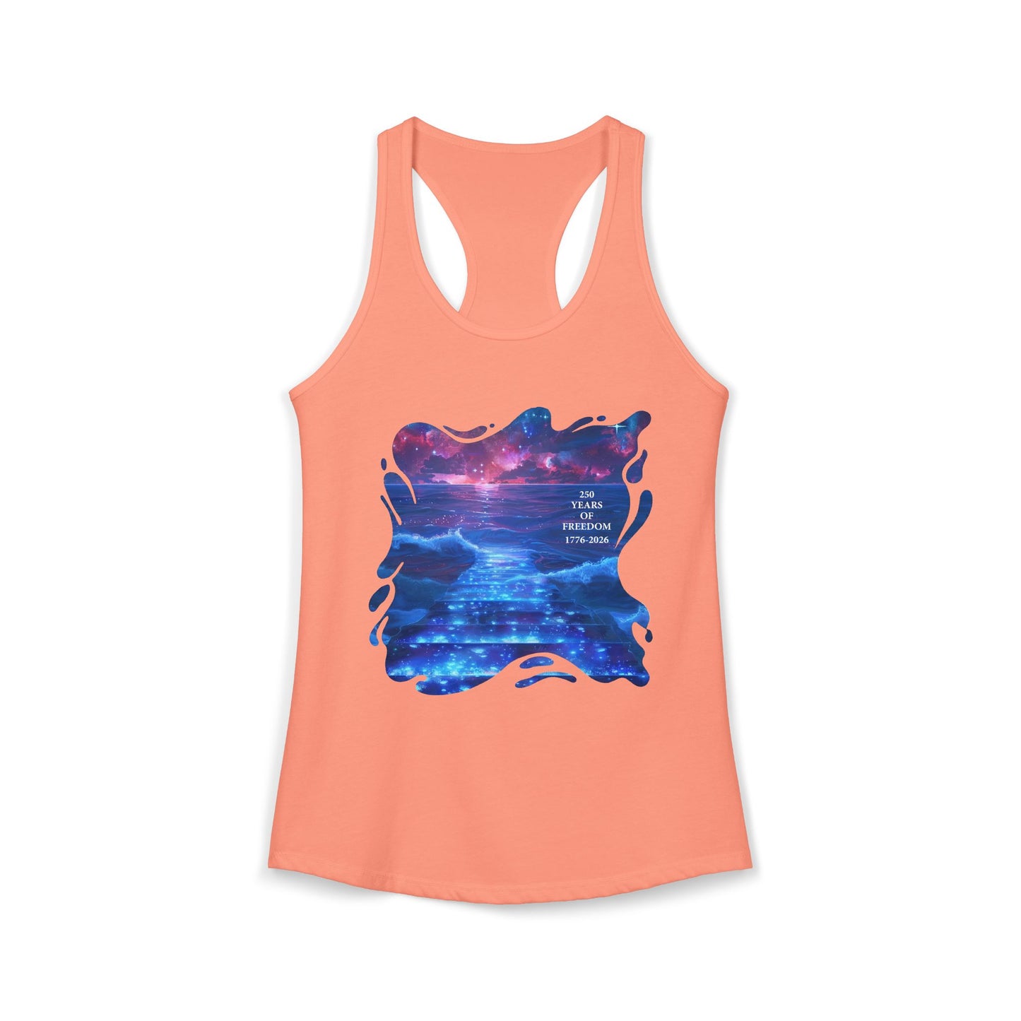 250 Years of Freeday 1776-2026 Independence Day USA Women's Ideal Racerback Tank