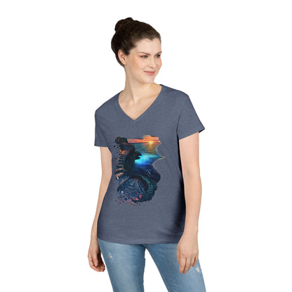 The Glowing Path Women's V-Neck Tee