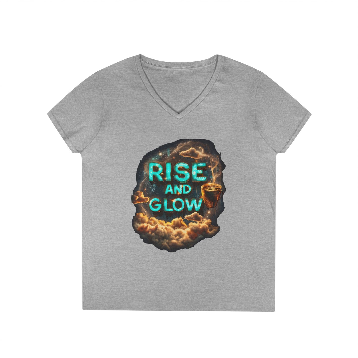 Rise and Glow Women's V-Neck Tee
