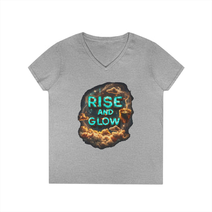 Rise and Glow Women's V-Neck Tee
