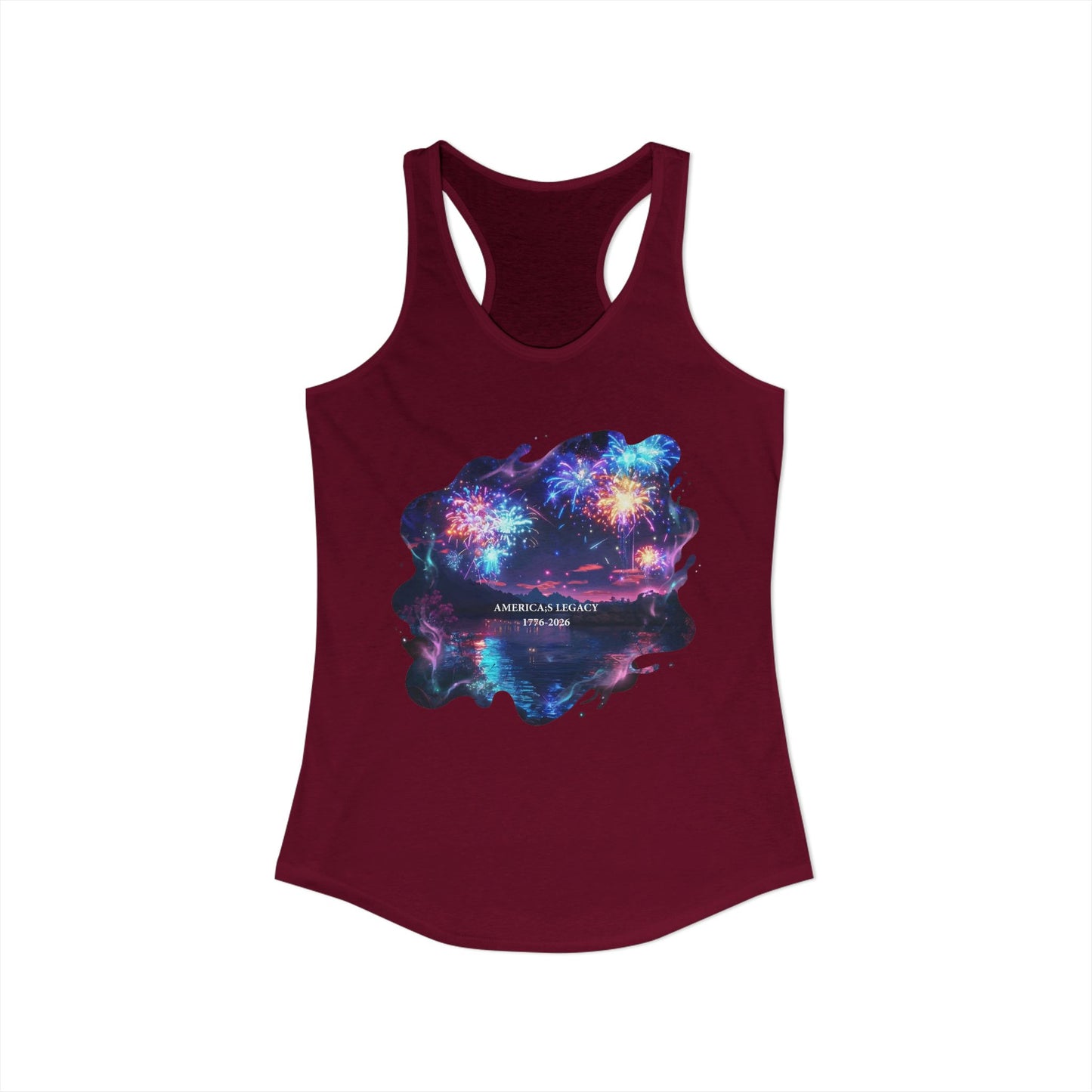 250 Years of Freeday 1776-2026 Independence Day USA Women's Ideal Racerback Tank