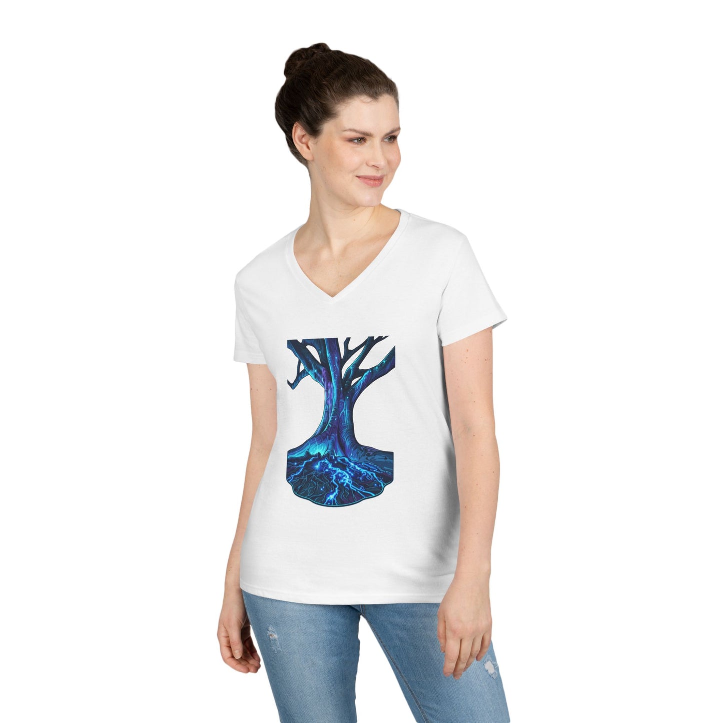 Light In The Tree Women's V-Neck Tee