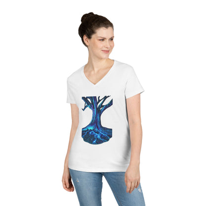 Light In The Tree Women's V-Neck Tee