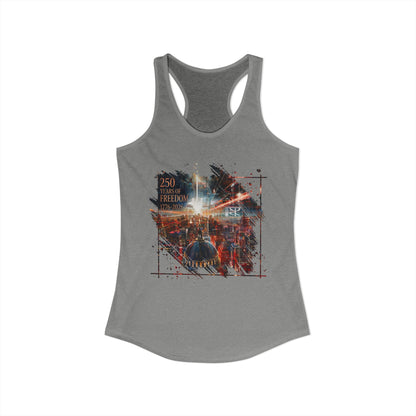 250 Years of Freedom 1776-2026 Independence Day USA Women's Ideal Racerback Tank