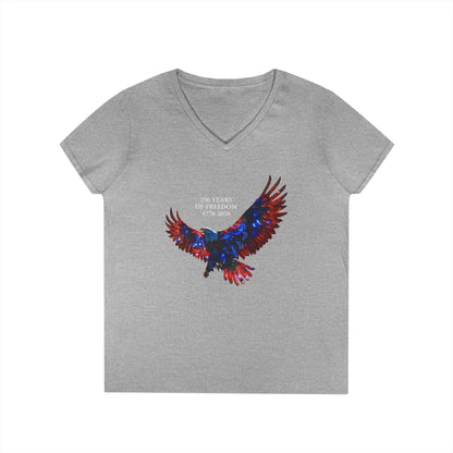 250 Years of Freedom 1776-2026 Independence Day USA Women's V-Neck Tee