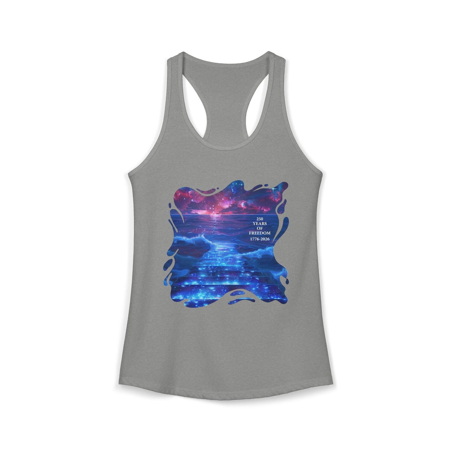 250 Years of Freeday 1776-2026 Independence Day USA Women's Ideal Racerback Tank