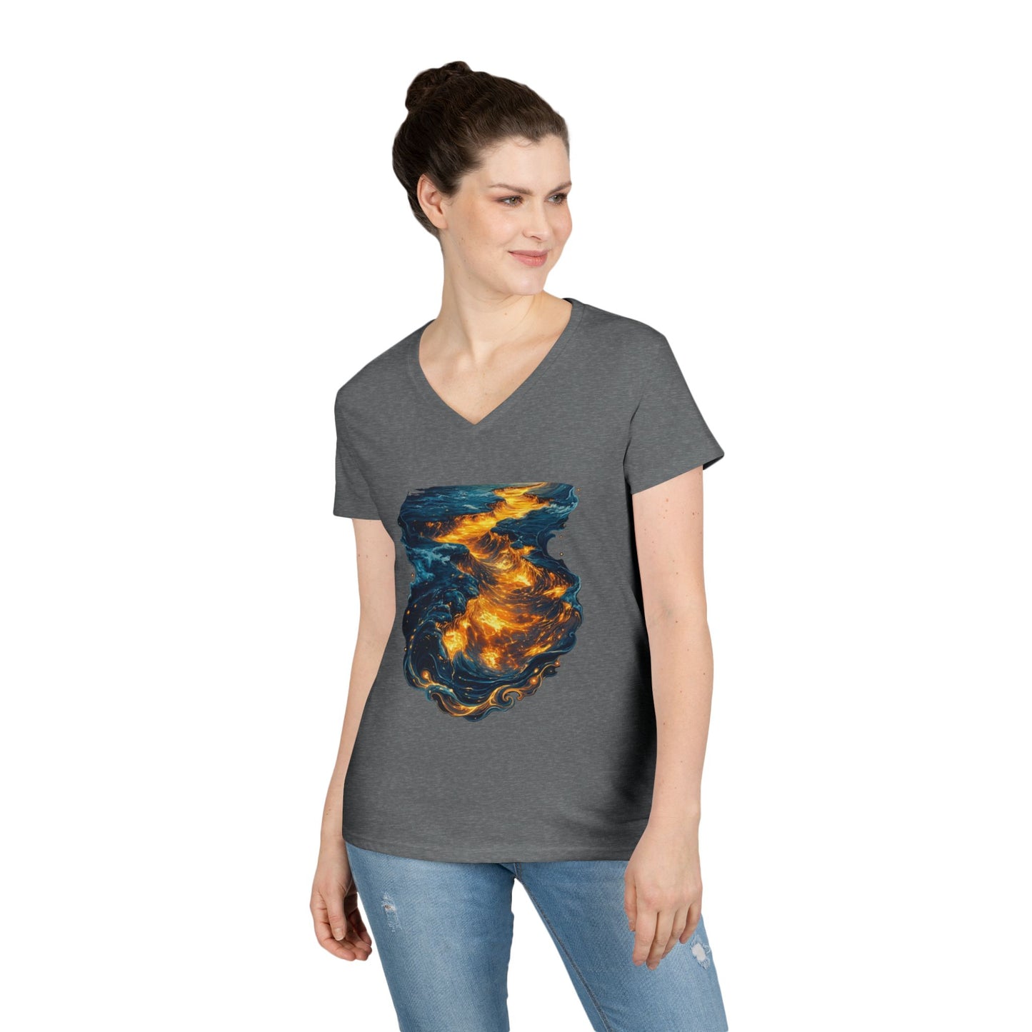 Lava Makes It Path Women's V-Neck Tee