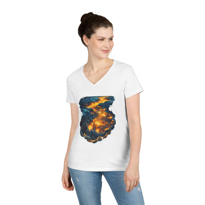 Lava Makes It Path Women's V-Neck Tee