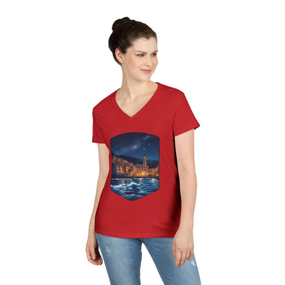 The Lightening City At The Coast Women's V-Neck Tee