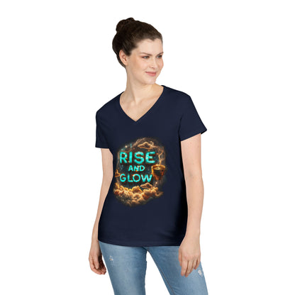 Rise and Glow Women's V-Neck Tee