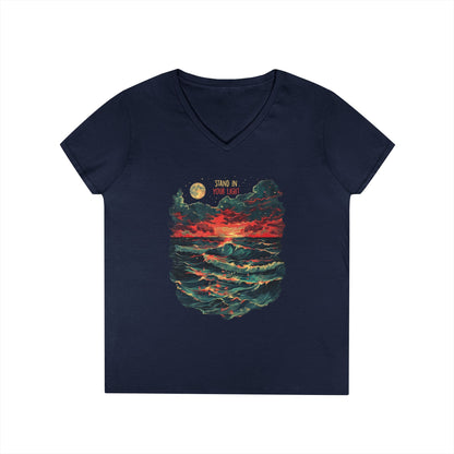 Stand In Your Light Women's V-Neck Tee