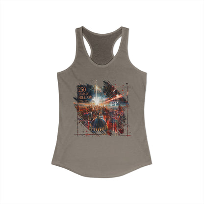 250 Years of Freedom 1776-2026 Independence Day USA Women's Ideal Racerback Tank