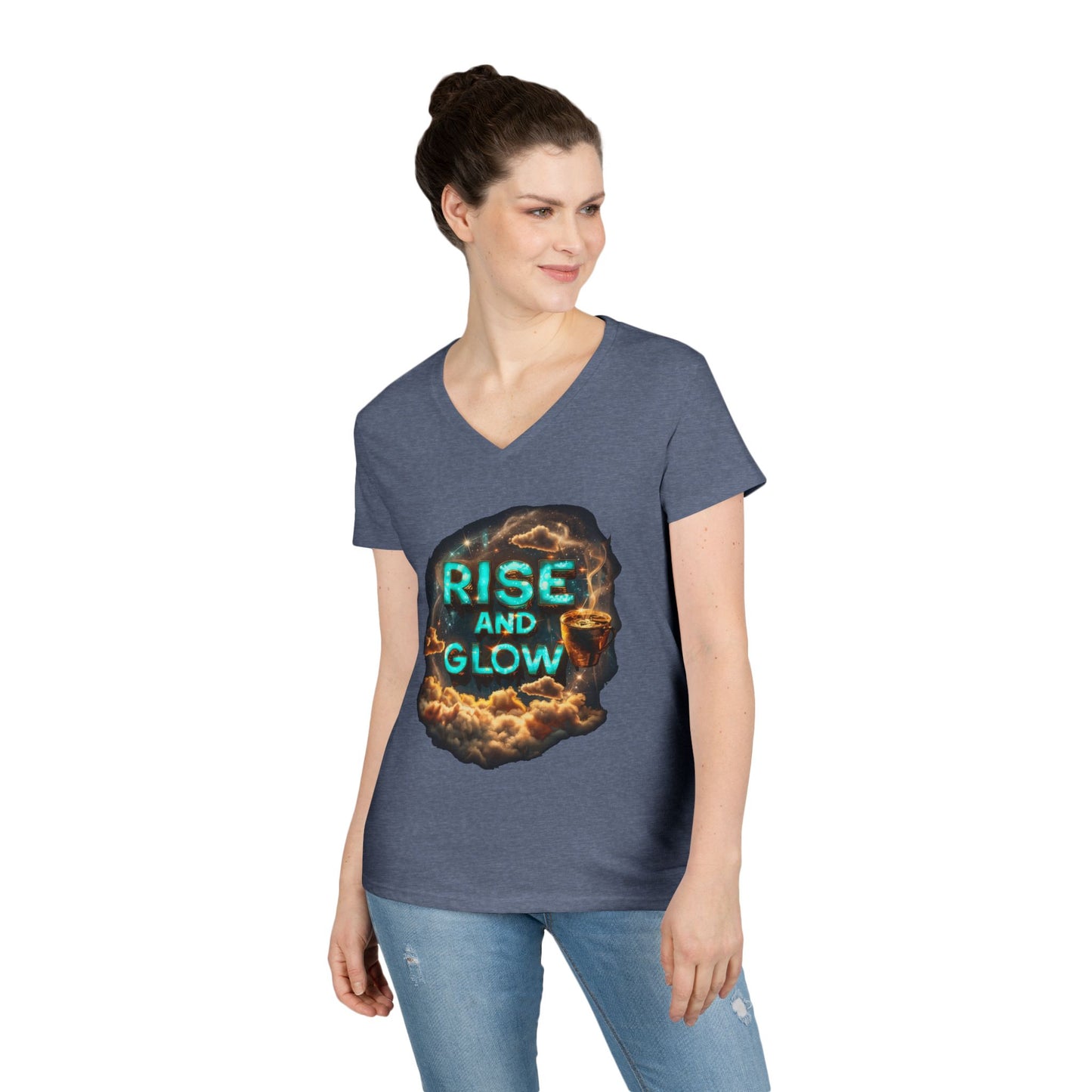Rise and Glow Women's V-Neck Tee
