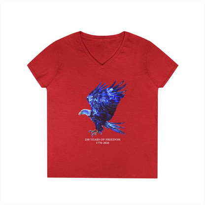 250 Years of Freedom 1776-2026 Independence Day USA Women's V-Neck Tee