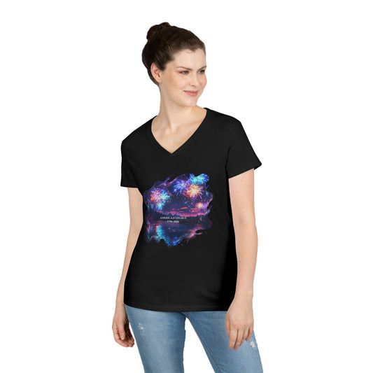 America's Legacy 1776-2026 Independence Day USA Women's V-Neck Tee