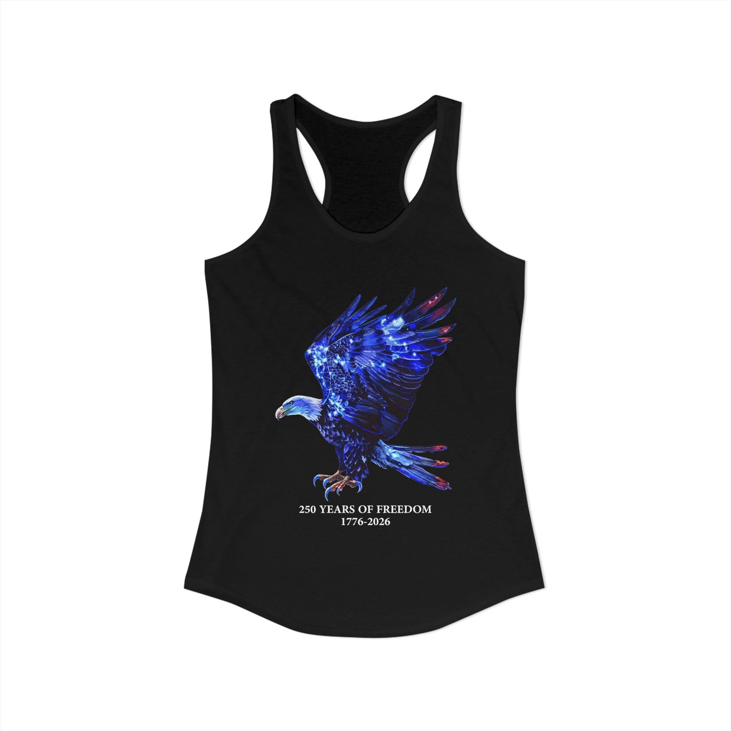 250 Years of Freedom 1776-2026 Independence Day USA Women's Ideal Racerback Tank