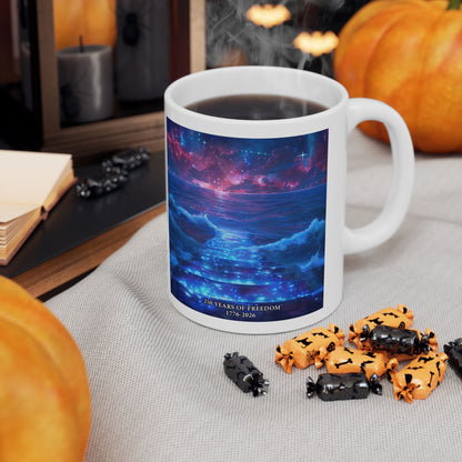 250 Years of Freedom 1776-2026 Independence Day USA Ceramic Mug (11oz/15oz)