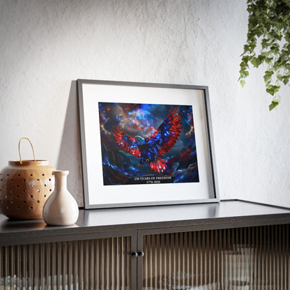 Patriotic Eagle Framed Poster — "250 Years of Freedom 1776–2026" Framed Wall Poster