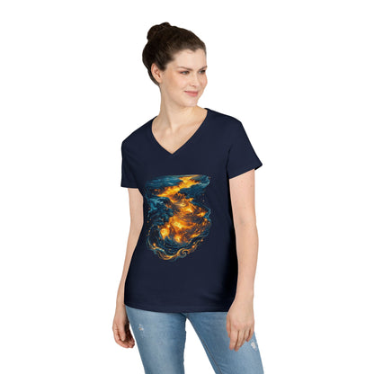 Lava Makes It Path Women's V-Neck Tee