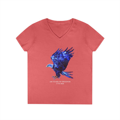 250 Years of Freedom 1776-2026 Independence Day USA Women's V-Neck Tee
