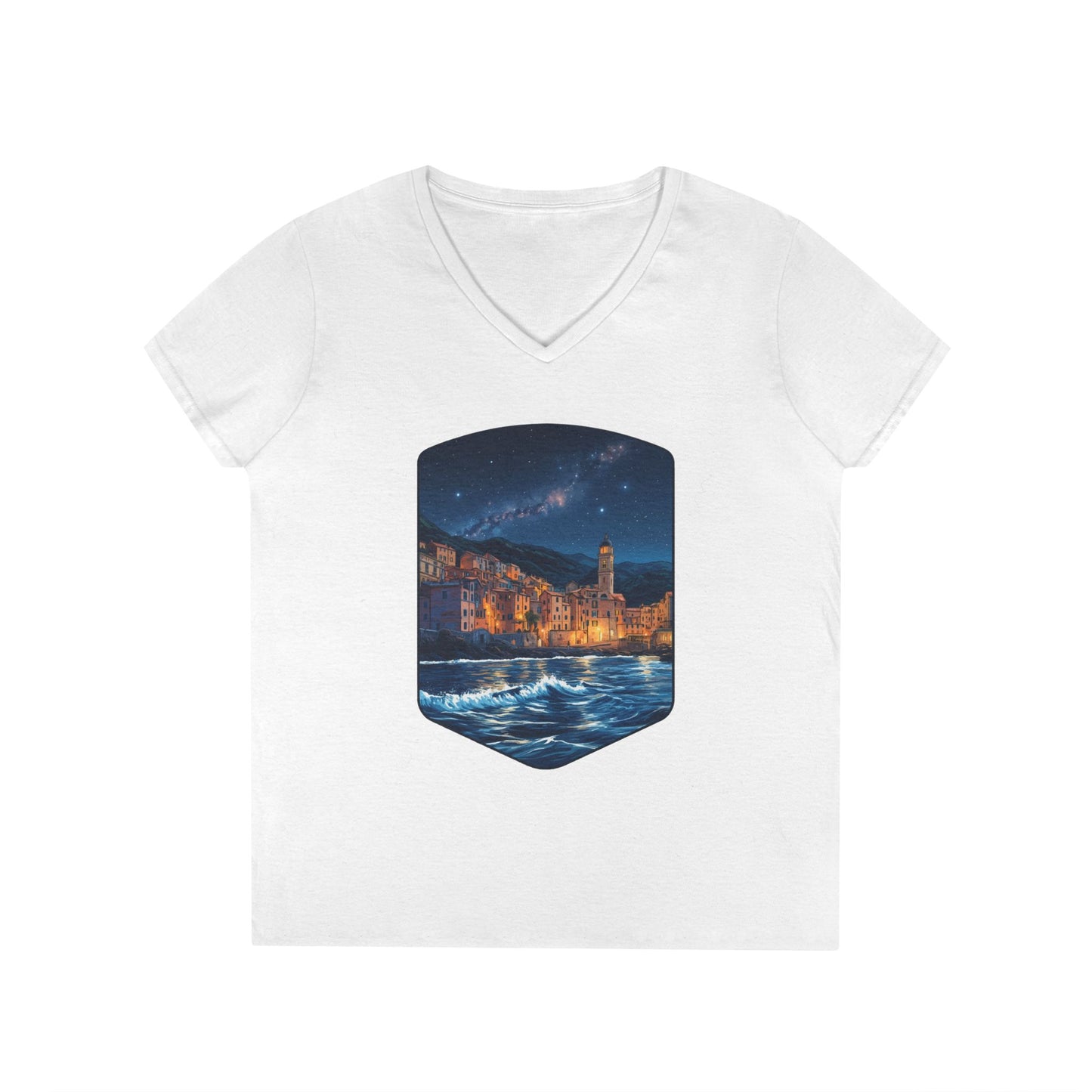 The Lightening City At The Coast Women's V-Neck Tee