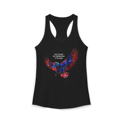 250 Years of Freeday 1776-2026 Independence Day USA Women's Ideal Racerback Tank