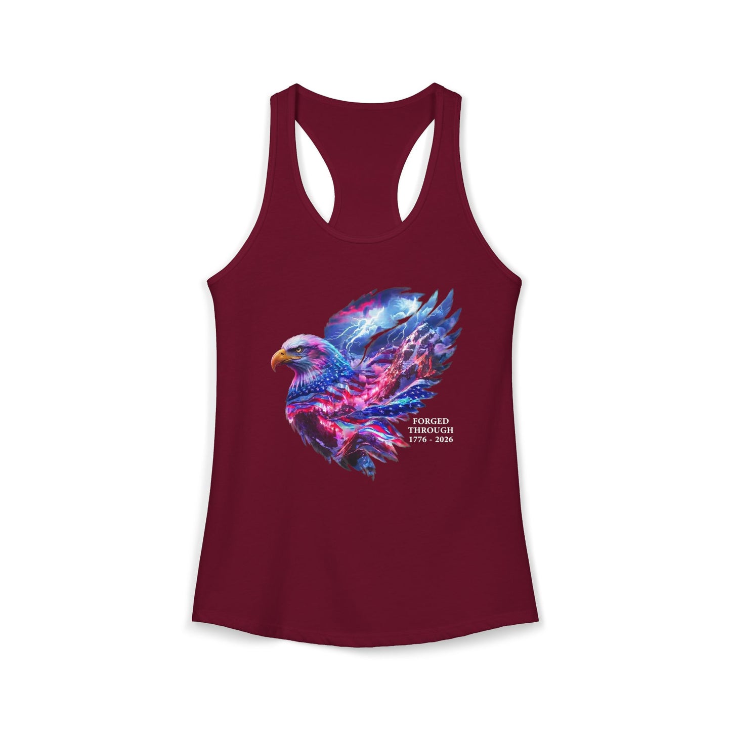 Forged Through 1776-2026 Independence Day USA Women's Ideal Racerback Tank