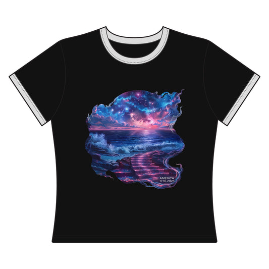 America 1776-2026 Independence Day Women's Ringer Tee